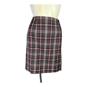 Charter Club Petites Womens Plaid Wrap Skirt Wool rayon sz 8 P
